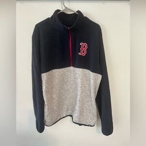 47 Brand Boston Red Sox Navy and Gray 3 Quarter Zip-Up Fleece